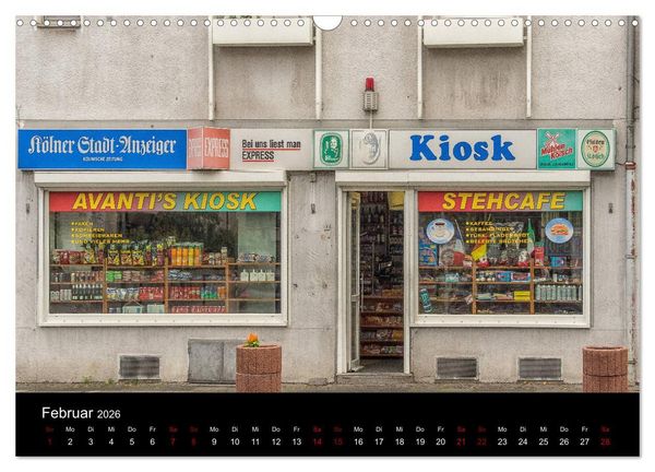 Produktbild: K&ouml;lsche Veedelskultur. B&uuml;dchen, Kioske und Trinkhallen. (Wandkalender 2026 DIN A3 quer), CALVENDO Monatskalender