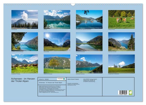 Produktbild: Achensee - im Herzen der Tiroler Alpen (Wandkalender 2026 DIN A2 quer), CALVENDO Monatskalender
