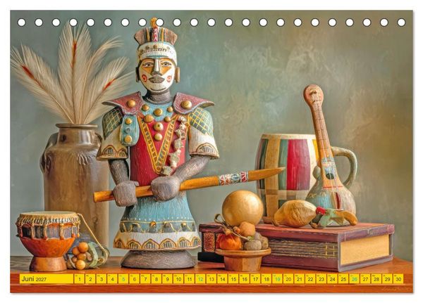 Produktbild: Afrikanische Stillleben - Der afrikanischen Kunst nachempfunden (Tischkalender 2027 DIN A5 quer), CALVENDO Monatskalender