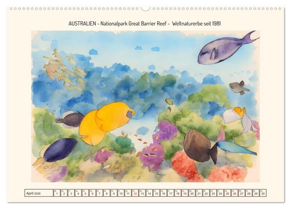 Produktbild: Weltnaturerbe unserer Erde (Wandkalender 2026 DIN A2 quer), CALVENDO Monatskalender