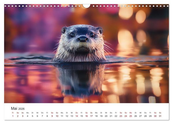 Produktbild: W&auml;chter des Flusses - Ein Jahr mit Fischottern (Wandkalender 2026 DIN A3 quer), CALVENDO Monatskalender
