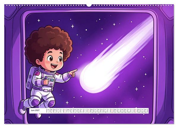 Produktbild: Kleine Astronauten (hochwertiger Premium Wandkalender 2027 DIN A2 quer), Kunstdruck in Hochglanz
