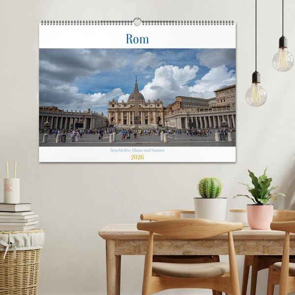 Produktbild: Rom &ndash; Geschichte, Glanz und Gassen (Wandkalender 2026 DIN A2 quer), CALVENDO Monatskalender