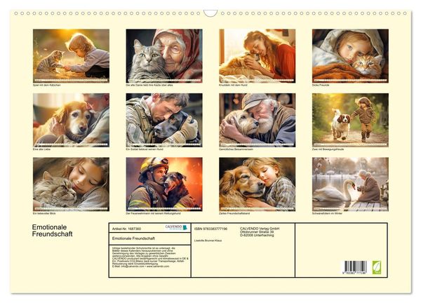 'Emotionale Freundschaft (Wandkalender 2025 DIN A2 quer), CALVENDO