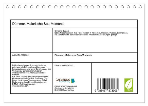 Produktbild: D&uuml;mmer, Malerische See-Momente (Tischkalender 2026 DIN A5 quer), CALVENDO Monatskalender