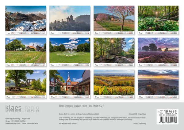 Produktbild: Die Pfalz 2027 Bildkalender A3 Spiralbindung
