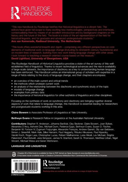Produktbild: The Routledge Handbook of Historical Linguistics