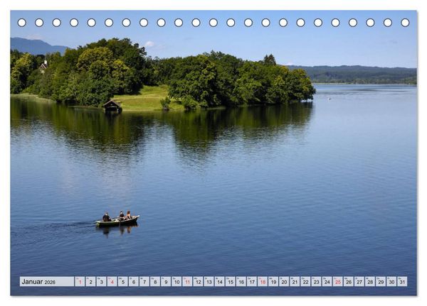 Produktbild: Das Blaue Land - Himmel, Seen und Berge im bayerischen Voralpenland (Tischkalender 2026 DIN A5 quer), CALVENDO Monatskalender