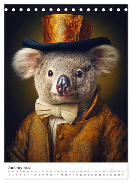 Produktbild: Animal Art - A collection of Renaissance paintings with animal motifs (Desk Calendar 2026 DIN A5 portrait), CALVENDO 12 Month DeskCalendar