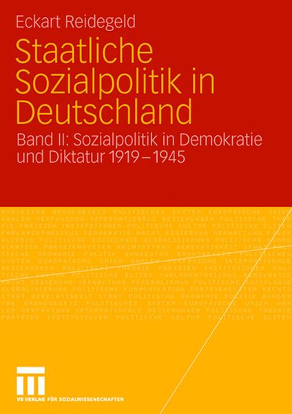 Staatliche Sozialpolitik in Deutschland, Taschenbuch von Eckart Reidegeld, VS Verlag für Sozialwissenschaften, 9783531149431