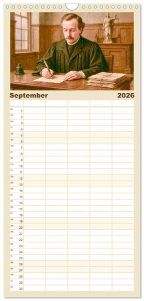 Produktbild: Familienplaner 2026 - Theodor Storm. Sein Leben, seine Werke mit 5 Spalten (Wandkalender, 21 x 45 cm) CALVENDO