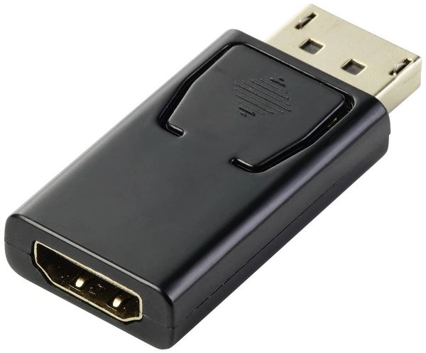 Produktbild: Renkforce RF-5506962 DisplayPort / HDMI Adapter [1x DisplayPort Stecker - 1x HDMI-Buchse] Schwarz vergoldete Steckkontakte