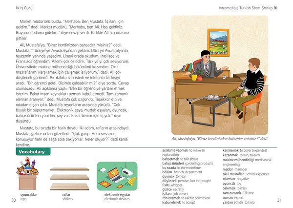 Produktbild: Intermediate Turkish Short Stories - Based on a comprehensive grammar and vocabulary framework (CEFR B1) - with quizzes , full answer key and online a