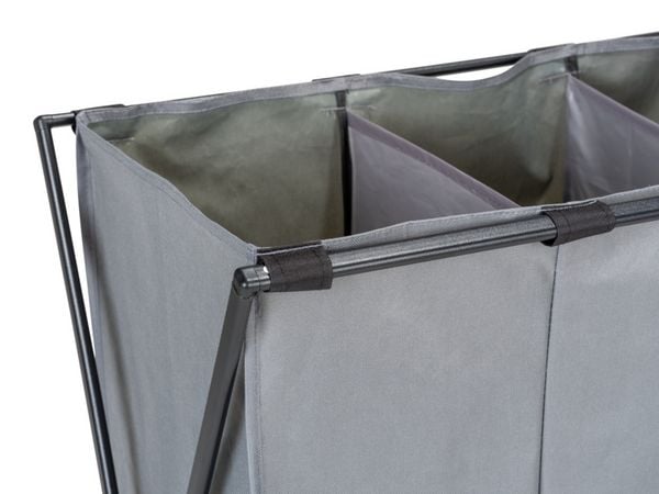 Produktbild: W&auml;schesammler Mod. Trio XL Grau, mit drei F&auml;chern