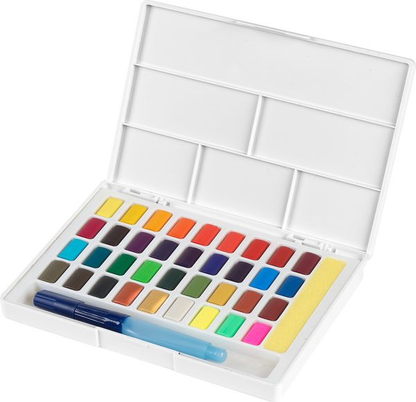 Produktbild: Faber-Castell Aquarellfarben in N&auml;pfchen, 36er Etui