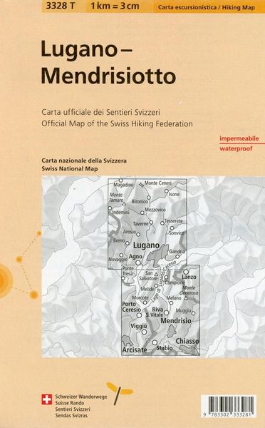 Produktbild: 3328T Lugano - Mendrisiotto Carta escursionistica