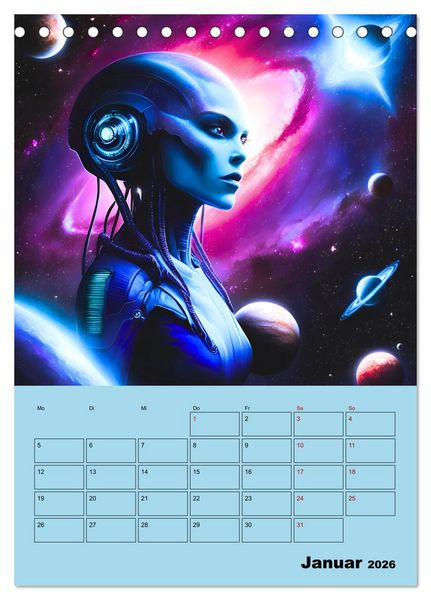 Produktbild: Galaktische Begegnungen (Tischkalender 2026 DIN A5 hoch), CALVENDO Monatskalender