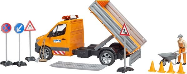 Produktbild: bruder 02677 MB Sprinter Kommunal mitFahrer L+S Modul und Zubeh&ouml;r