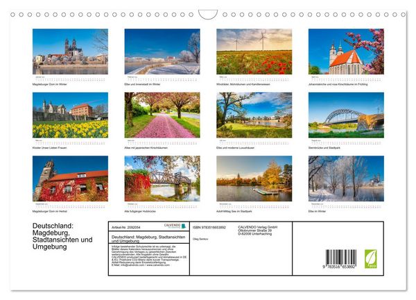 Produktbild: Deutschland: Magdeburg, Stadtansichten und Umgebung (Wandkalender 2026 DIN A3 quer), CALVENDO Monatskalender