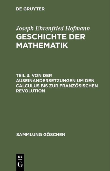 Produktbild: Von der Auseinandersetzungen um den Calculus bis zur Franz&ouml;sischen Revolution