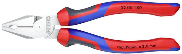 Produktbild: Knipex 02 05 180 Werkstatt Kraft-Kombizange 180mm DIN ISO 5746