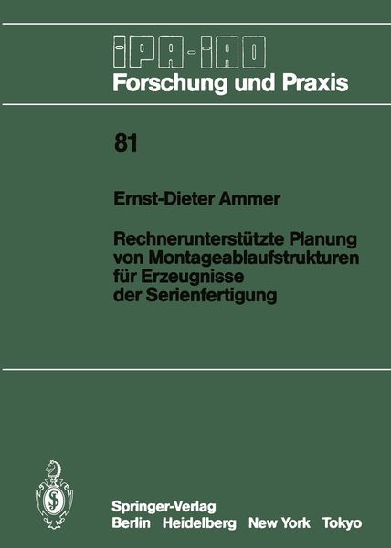 Produktbild: Rechnerunterst&uuml;tzte Planung von Montageablaufstrukturen f&uuml;r Erzeugnisse der Serienfertigung