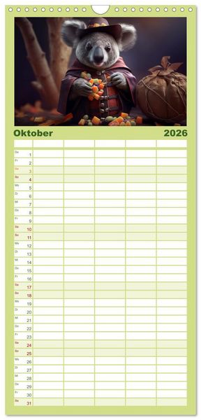Produktbild: Familienplaner 2026 - Die Koalas sind los! Ein Jahr voller B&auml;renspa&szlig; mit 5 Spalten (Wandkalender, 21 x 45 cm) CALVENDO