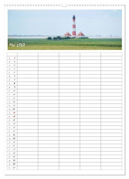 Produktbild: Nordfriesland - Familienplaner (Wandkalender 2027 DIN A2 hoch), CALVENDO Monatskalender