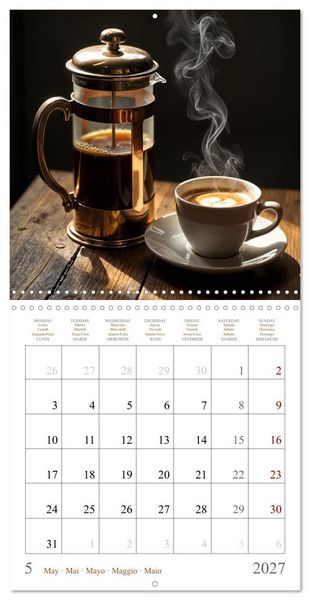 Produktbild: L'&acirc;me du caf&eacute; - Une passion au quotidien (Calendrier mural carr&eacute; 2027 30x30 cm) Calendrier double avec une page pour vos prises de notes