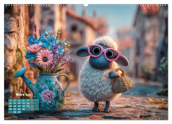 Produktbild: Vom Gl&uuml;ck ein Schaf zu sein (Wandkalender 2027 DIN A2 quer), CALVENDO Monatskalender