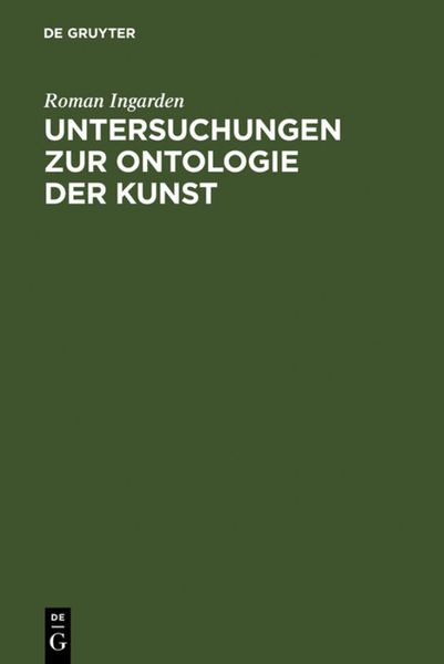 Produktbild: Untersuchungen zur Ontologie der Kunst