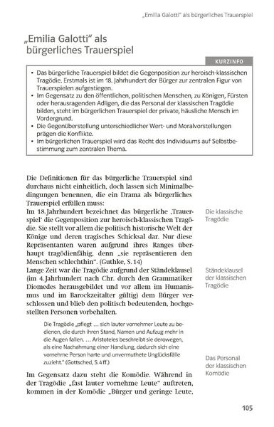 Produktbild: Lekt&uuml;rehilfen Gotthold Ephraim Lessing "Emilia Galotti"