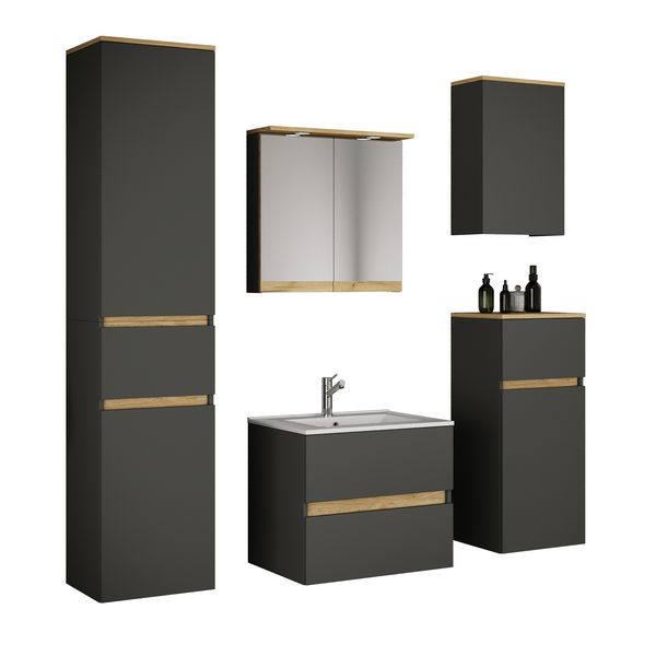 Produktbild: 6 tlg. Badm&ouml;bel-Set mit Waschbecken Cosila-I 61 cm
