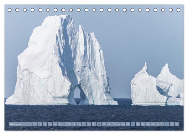 Produktbild: Gr&ouml;nland - Felsen, Eis und bunte H&auml;user (Tischkalender 2026 DIN A5 quer), CALVENDO Monatskalender
