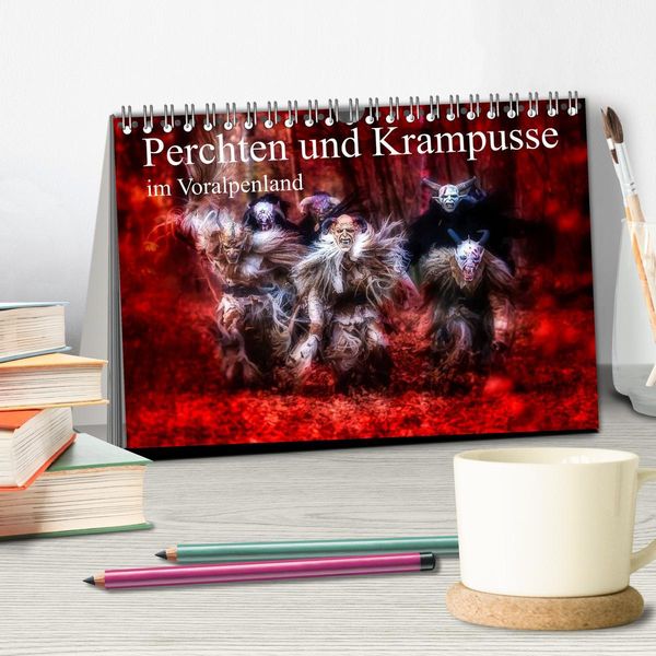 Produktbild: Perchten und Krampusse im Voralpenland (Tischkalender 2026 DIN A5 quer), CALVENDO Monatskalender