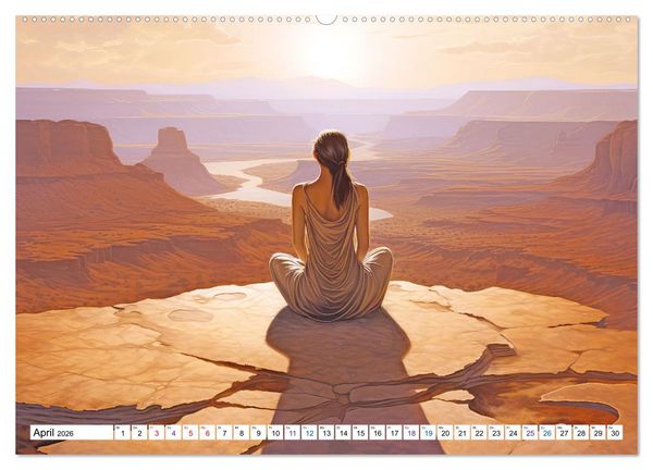 Produktbild: Meditation und weiter Horizont (Wandkalender 2026 DIN A2 quer), CALVENDO Monatskalender