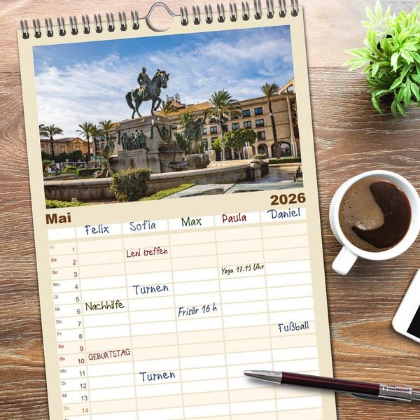 Produktbild: Familienplaner 2026 - Jerez de la Frontera - Heimatstadt des Sherry mit 5 Spalten (Wandkalender, 21 x 45 cm) CALVENDO