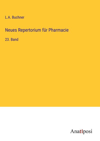 Produktbild: Neues Repertorium f&uuml;r Pharmacie