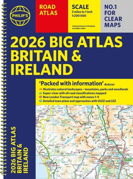 Produktbild: 2026 Philip's Big Road Atlas of Britain & Ireland