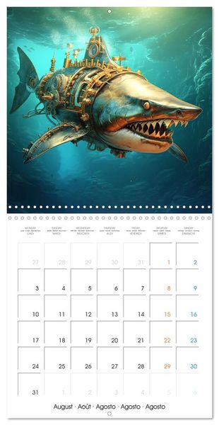 Produktbild: Cr&eacute;atures r&eacute;tro-m&eacute;caniques (Calendrier mural carr&eacute; 2026 30x30 cm) Calendrier double avec une page pour vos prises de notes