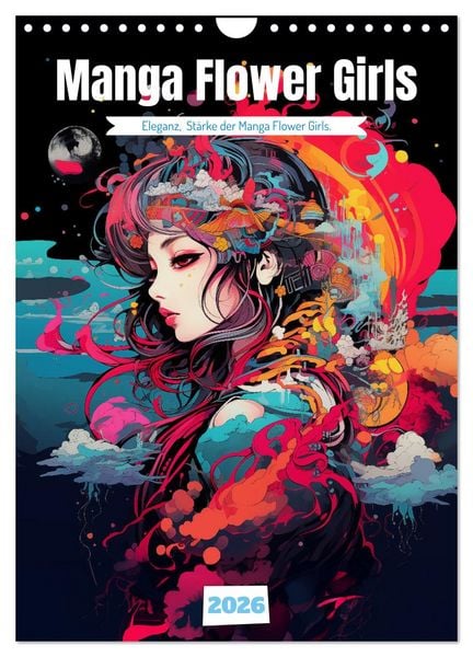 Produktbild: Manga Flower Girls (Wandkalender 2026 DIN A4 hoch), CALVENDO Monatskalender