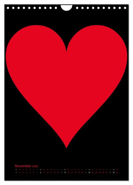 Produktbild: Foto- und Bastelkalender &bdquo;LIEBE&ldquo; in der Farbe Schwarz (Wandkalender 2026 DIN A4 hoch), CALVENDO Monatskalender
