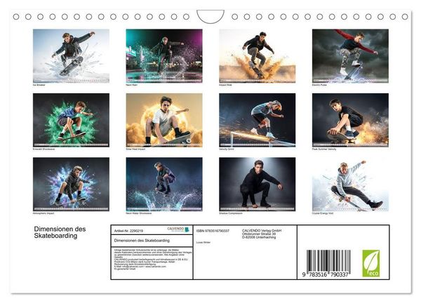 Produktbild: Dimensionen des Skateboarding (Wandkalender 2027 DIN A4 quer), CALVENDO Monatskalender