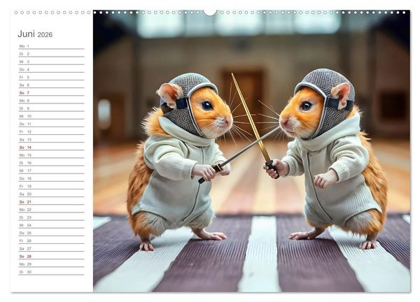 Produktbild: Hamster Olympiade - Der flauschigste Wettkampf des Jahres (hochwertiger Premium Wandkalender 2026 DIN A2 quer), Kunstdruck in Hochglanz