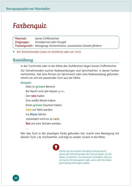 Produktbild: Aktives Ged&auml;chtnistraining f&uuml;r Senioren mit Bewegungen. So halten Sie Kopf und K&ouml;rper fit