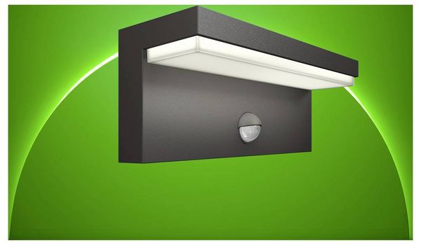 Produktbild: Philips LED Bustan 8720169257399 LED-Au&szlig;enwandleuchte mit Bewegungsmelder LED 3.8 W Anthrazit