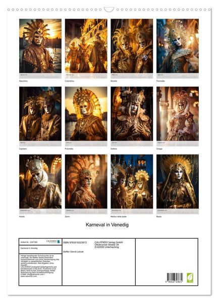 Produktbild: Karneval in Venedig (Wandkalender 2026 DIN A2 hoch), CALVENDO Monatskalender