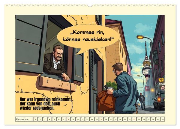 Produktbild: Liebenswerte Berliner Mundart (Wandkalender 2026 DIN A2 quer), CALVENDO Monatskalender