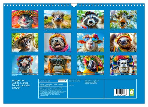Produktbild: Witzige Tier-Selfies. Lustige Portraits aus der Tierwelt (Wandkalender 2026 DIN A3 quer), CALVENDO Monatskalender