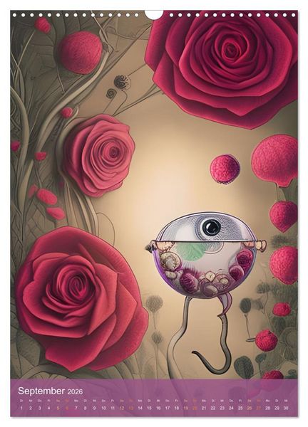 Produktbild: Rosige Aussichten - Diese Blumen beobachten dich auf Schritt und Tritt (Wandkalender 2026 DIN A3 hoch), CALVENDO Monatskalender